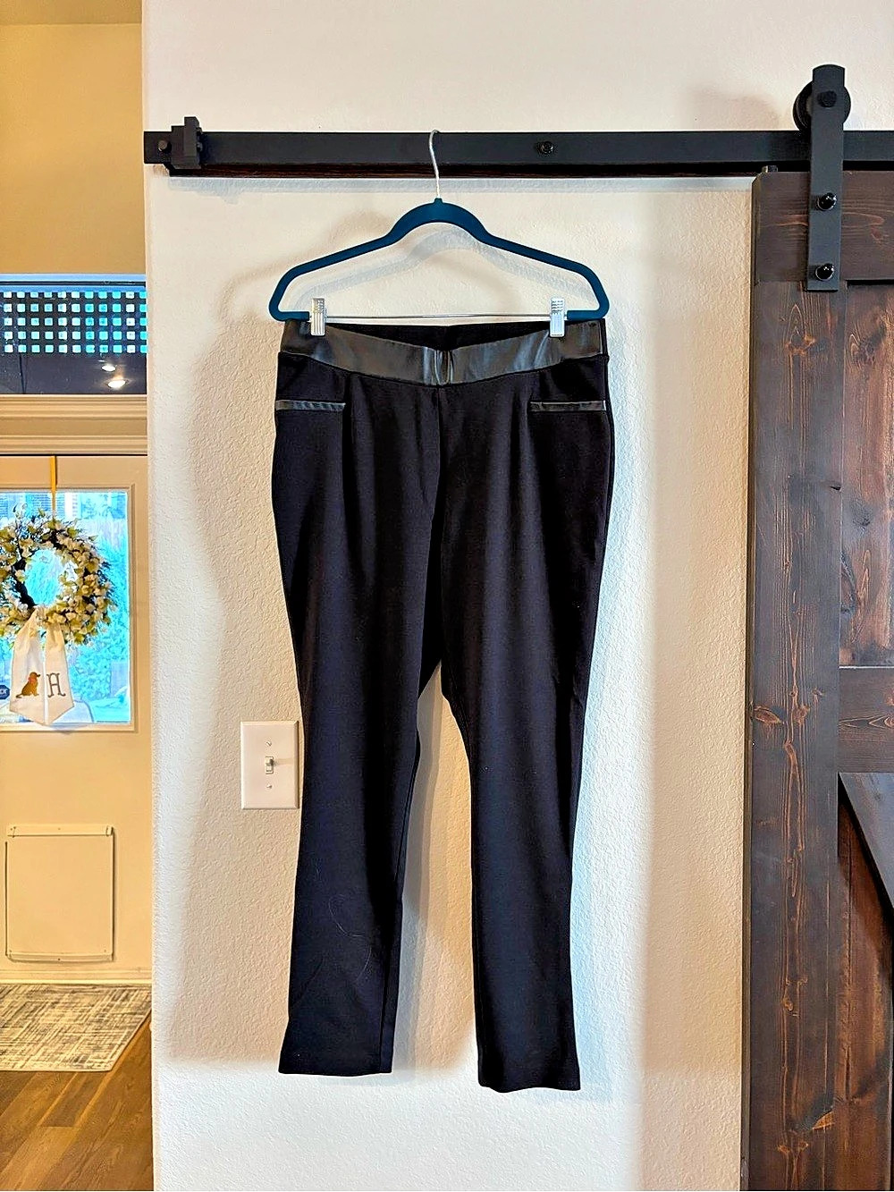 Rafaella Pull On Ponte Straight Leg Pants in Black Size 14
